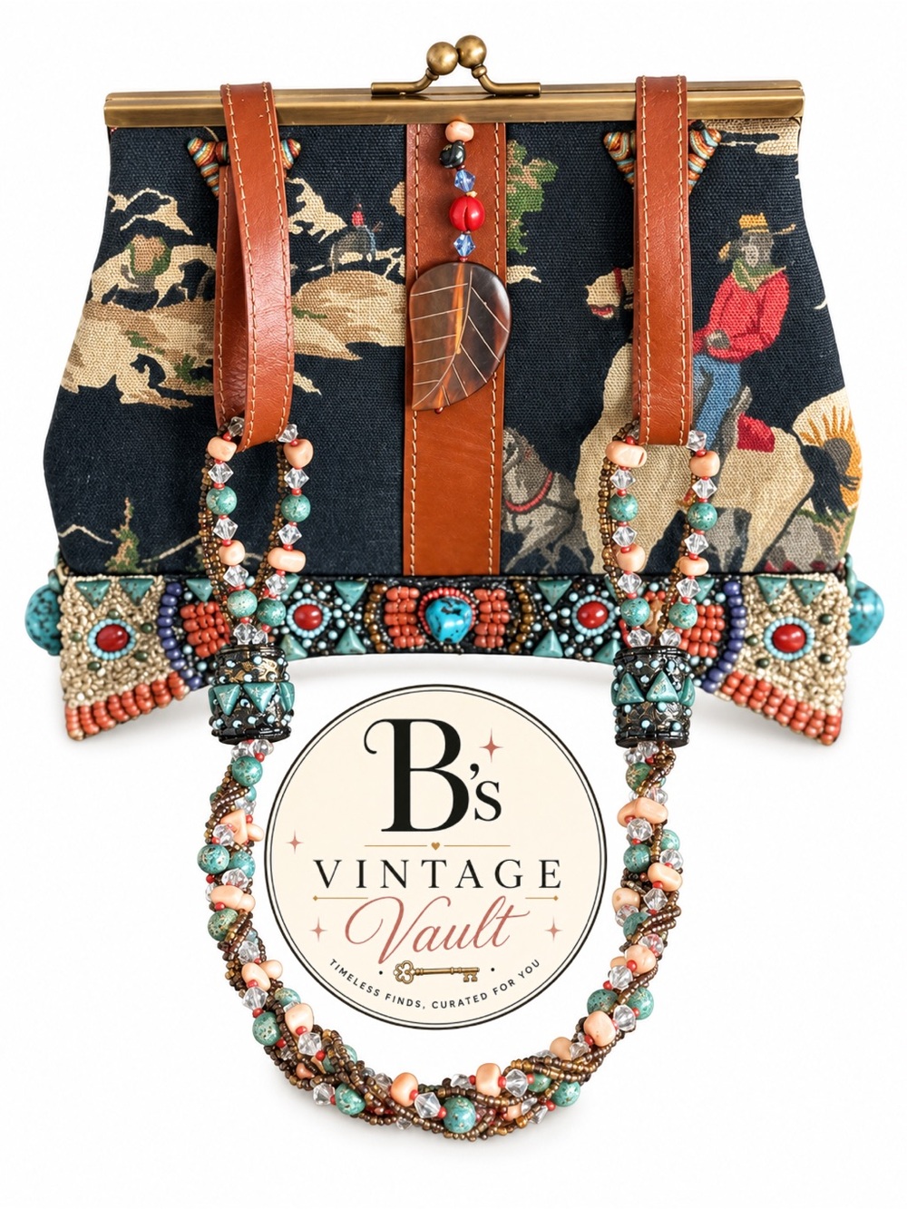 Mary Frances "Happy Trails" Western Cowboy Beaded Mini Handbag 2003